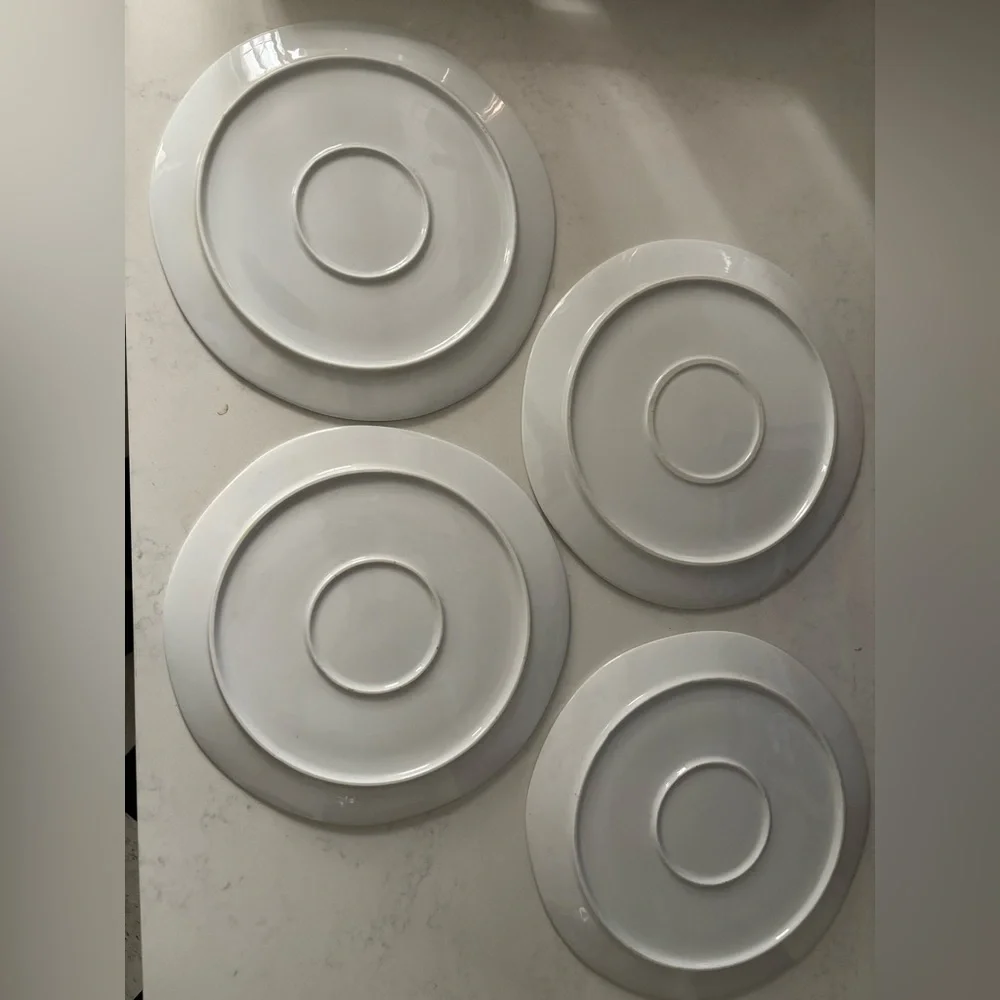 West Elm Blue Splatter Dinner Plate - 4